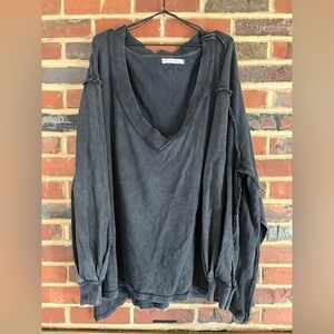 We The Free Navy V-Neck Sweater